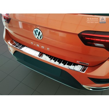 Накладка на задний бампер (полированная) Volkswagen T-Roc (2018-) бренд – Avisa главное фото